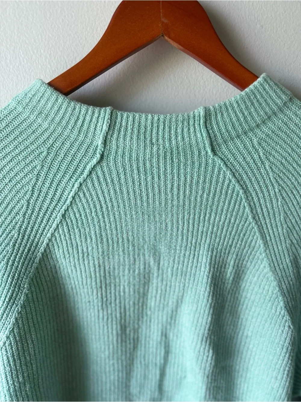 Free People Mint Green Ribbed Turtleneck Sweater